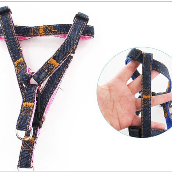 Black Vest Harness Leash Collar Set No Pull Adjustable for Dog - Picture 3 of 5